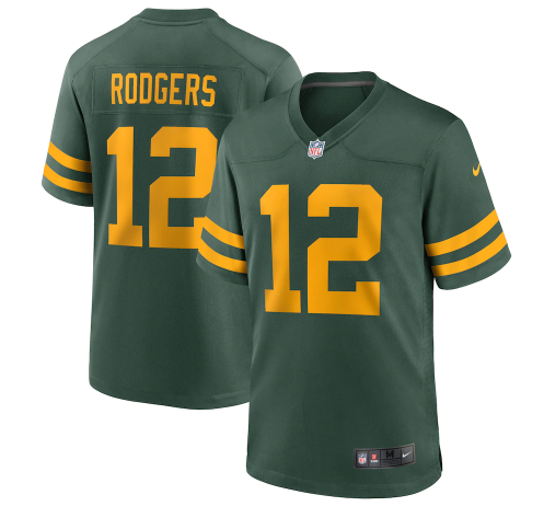 Men's Green Bay Packers #12 Aaron Rodgers 2021 Green Stitched Football Jersey